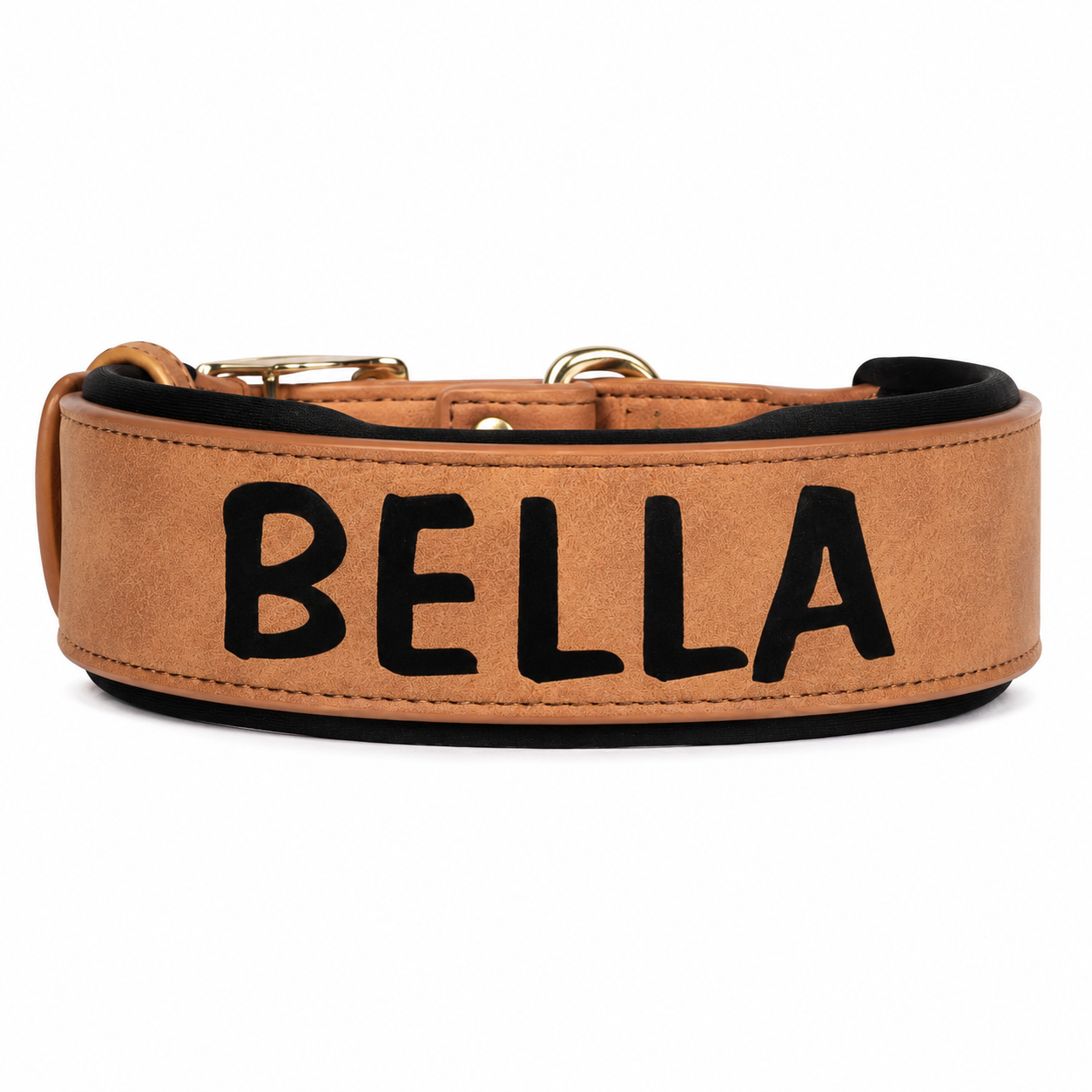 Collier personnalisé en cuir rembourré pour chiens de taille moyenne à grande