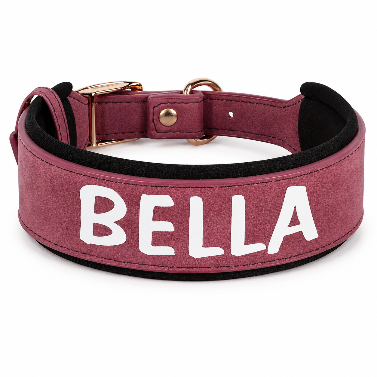 Collier personnalisé en cuir rembourré pour chiens de taille moyenne à grande